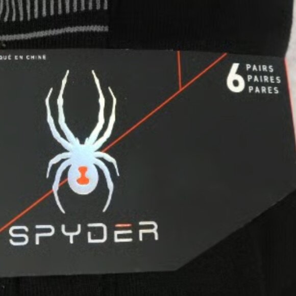 Spyder Men's 6-Pair Quarter Socks Assorted Black 6679 - Picture 2 of 2